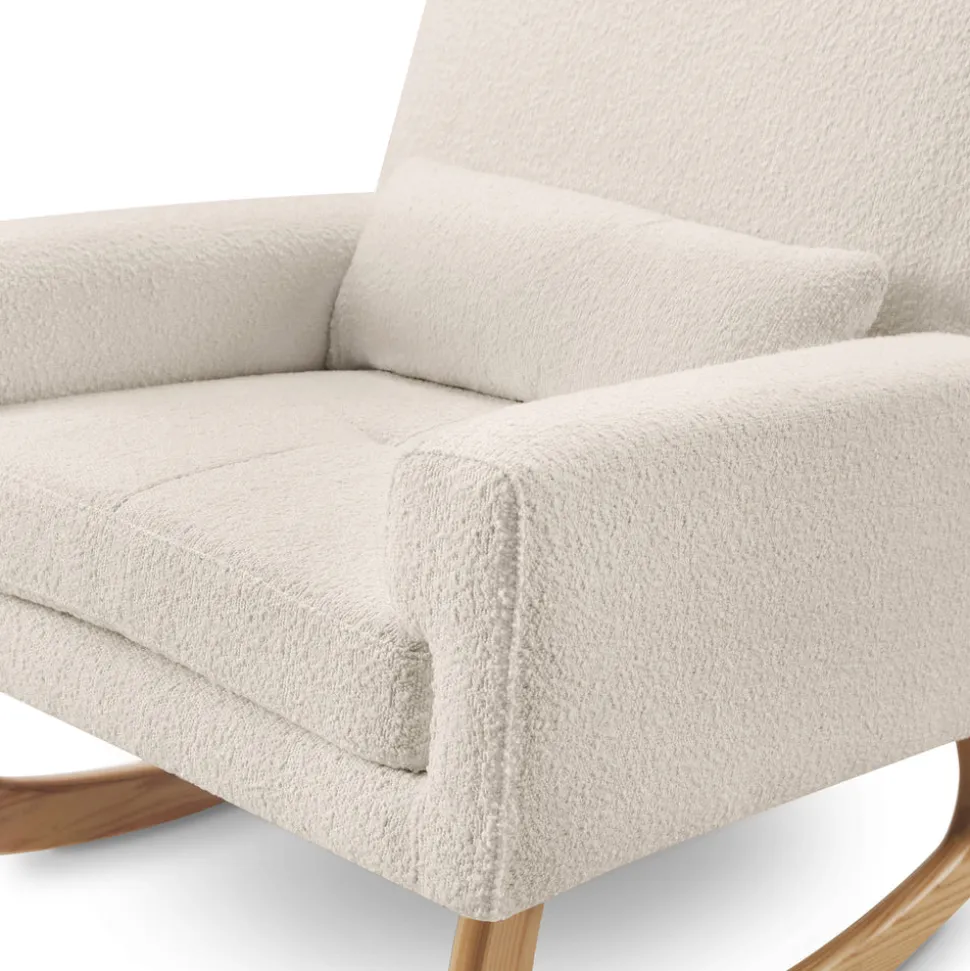 Sleepytime Rocker in Ivory Boucle with Light Legs