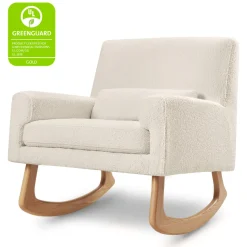 Sleepytime Rocker in Ivory Boucle with Light Legs