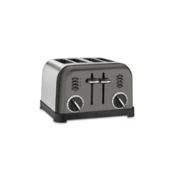 4-Slice Metal Classic Toaster in Black Stainless