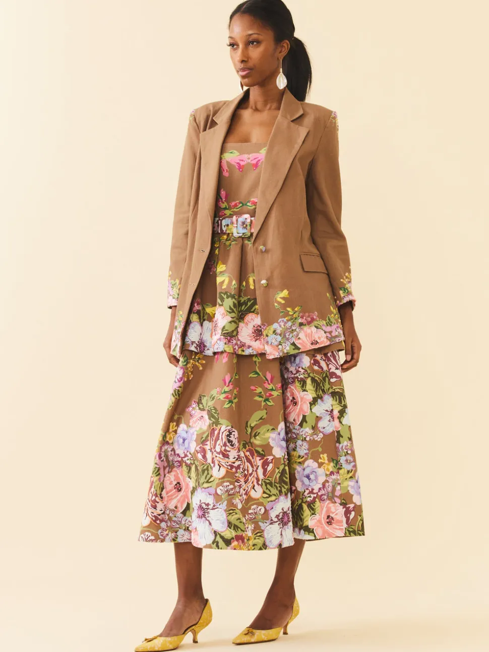 Sloan Blazer in Caramel Victorian Floral