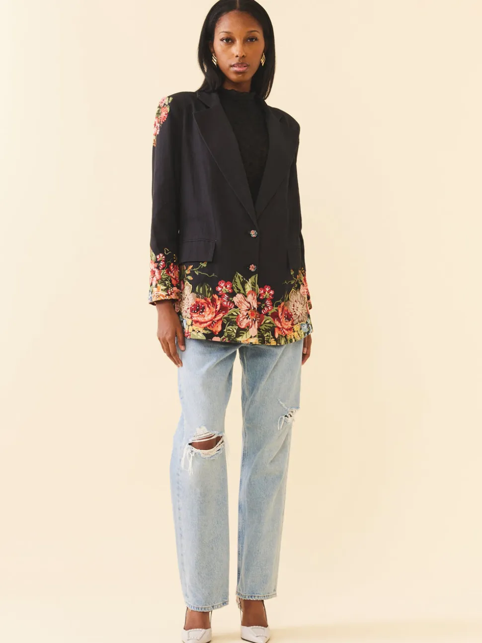 Sloan Blazer in Carmel Victorian Floral