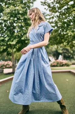 Sloane Wrap Dress in Marfa Stripe
