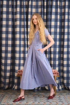 Sloane Wrap Dress in Marfa Stripe