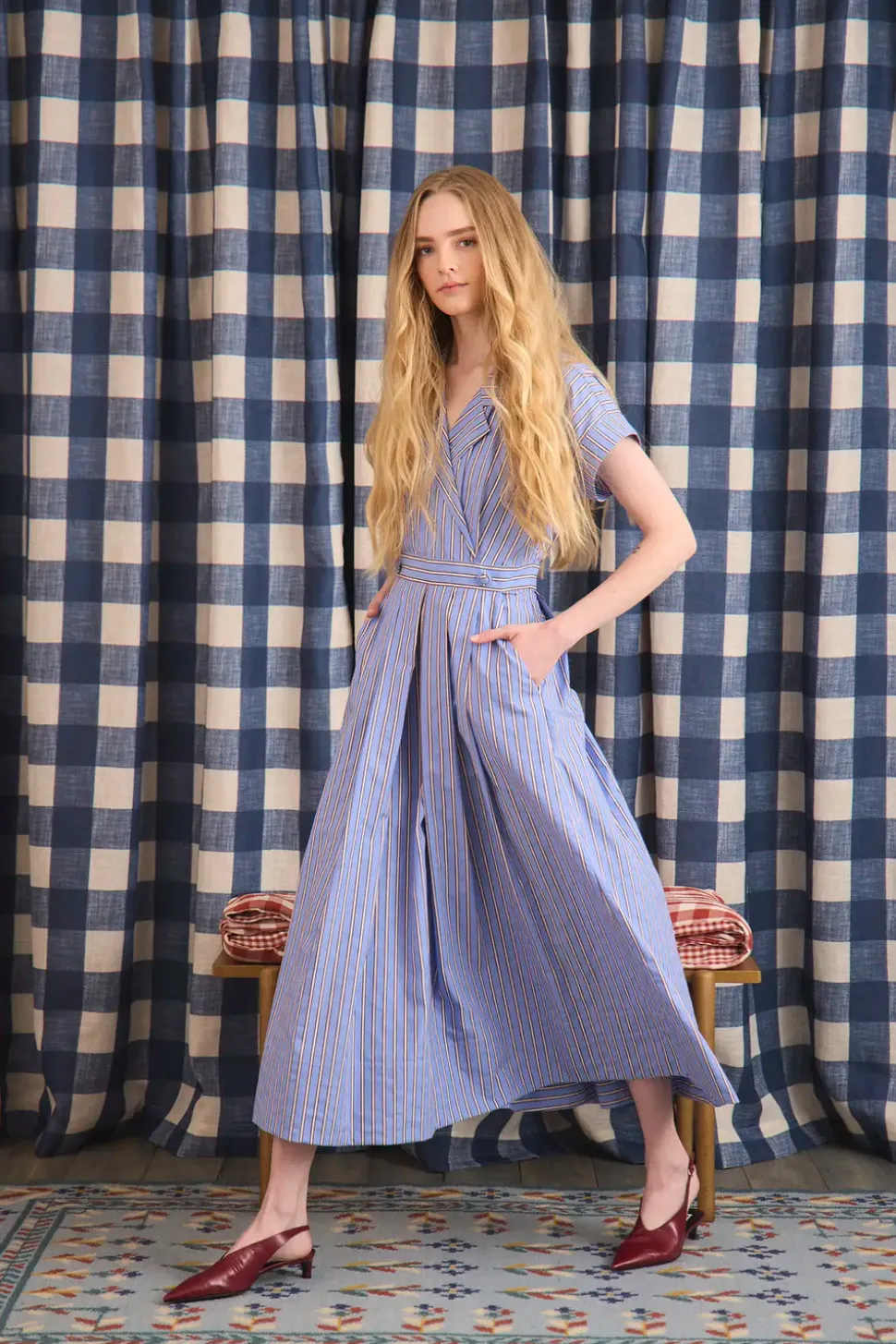 Sloane Wrap Dress in Marfa Stripe