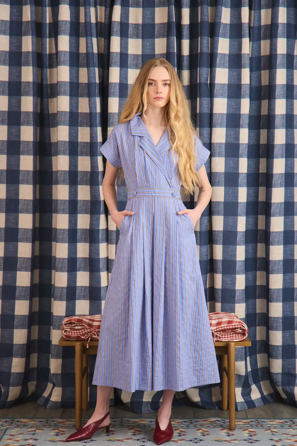 Sloane Wrap Dress in Marfa Stripe