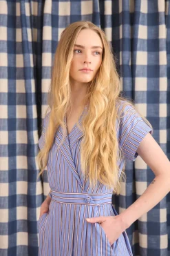 Sloane Wrap Dress in Marfa Stripe
