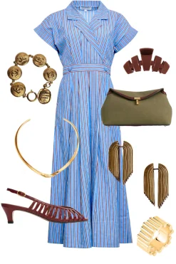 Sloane Wrap Dress in Marfa Stripe