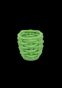 Small Apple Green Basketweave Planter