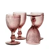 Small Blush Vintage Wine Glass, Set of 4