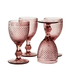 Small Blush Vintage Wine Glass, Set of 4