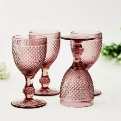 Small Blush Vintage Wine Glass, Set of 4