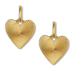 Small Ribbed Heart of Gold Huggies