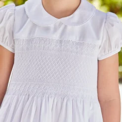 Smocked Emery Dress in White