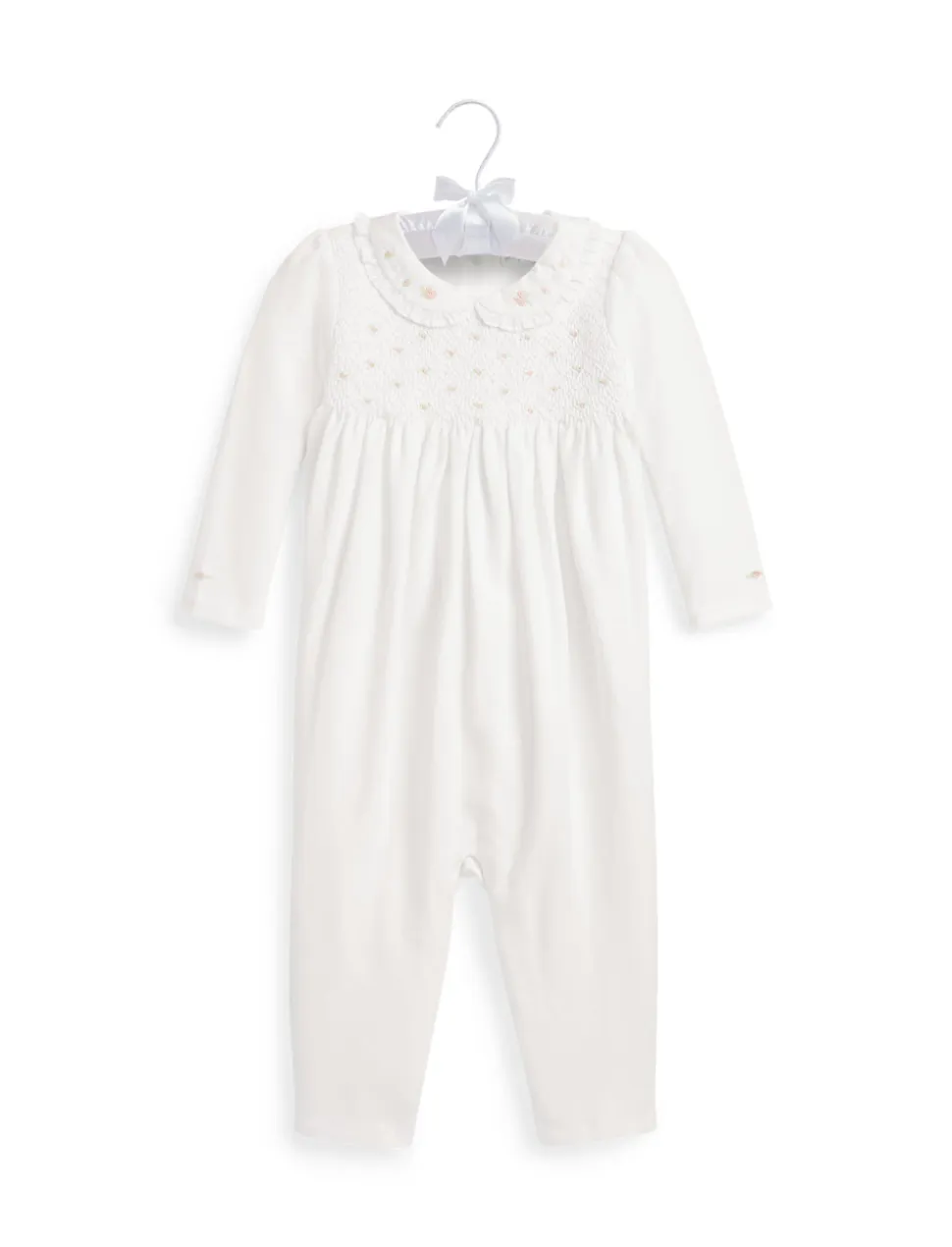 Smocked Organic Cotton Coverall