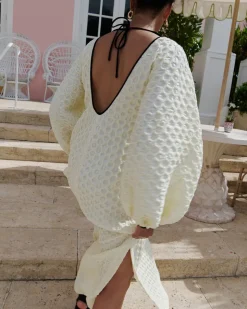 Smocked Smoking Dress in Mellow Yellow