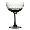 Smoky Champagne Saucers With Lens Design, Set of 4