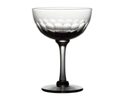 Smoky Champagne Saucers With Lens Design, Set of 4