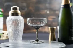 Smoky Cocktail Glasses With Stars Design, Set of 4