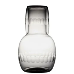 Smoky Crystal Carafe Set With Lens Design