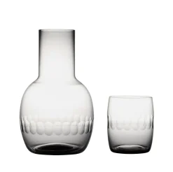 Smoky Crystal Carafe Set With Lens Design