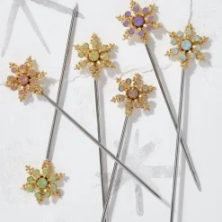 Snowflake Cocktail Picks in Pastel