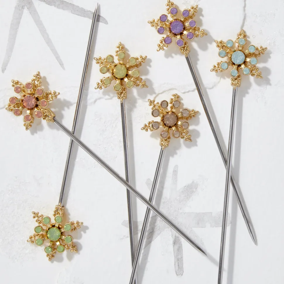 Snowflake Cocktail Picks in Pastel
