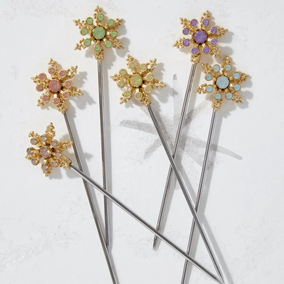 Snowflake Cocktail Picks in Pastel