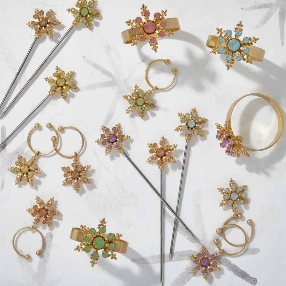 Snowflake Cocktail Picks in Pastel