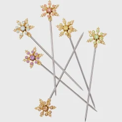 Snowflake Cocktail Picks in Pastel