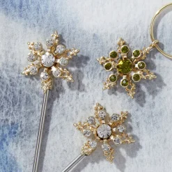 Snowflake Cocktail Picks in Crystal