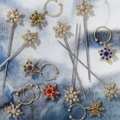 Snowflake Cocktail Picks in Crystal