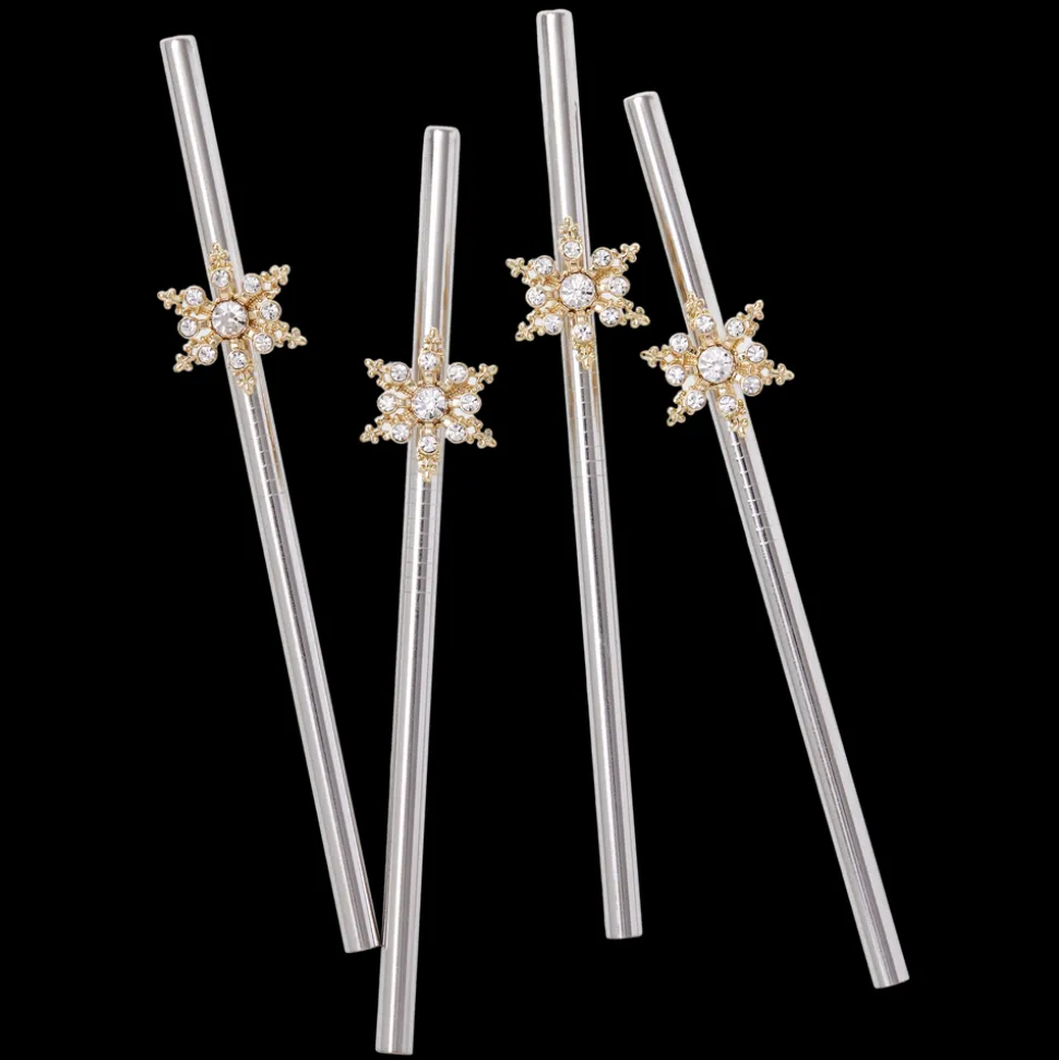 Snowflake Metal Cocktail Straws