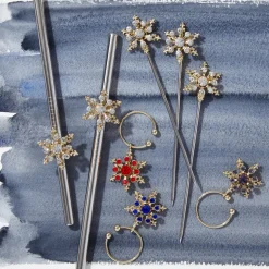 Snowflake Metal Cocktail Straws