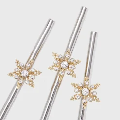 Snowflake Metal Cocktail Straws