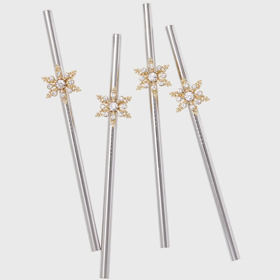 Snowflake Metal Cocktail Straws