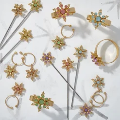 Snowflake Wine Charms in Pastels