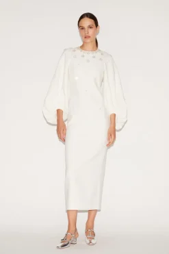 Sondra Midi Dress White Embellished Sable