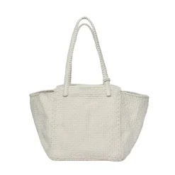 Soona Upcycled Woven Cotton Tote Bag in Ivory