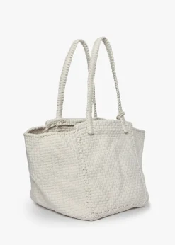 Soona Upcycled Woven Cotton Tote Bag in Ivory