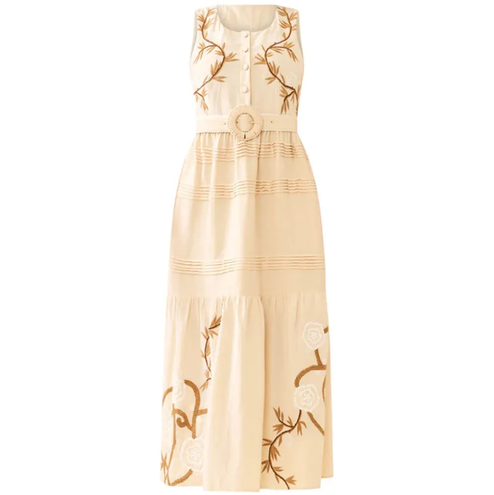 Sophia Dress in Khaki Garden