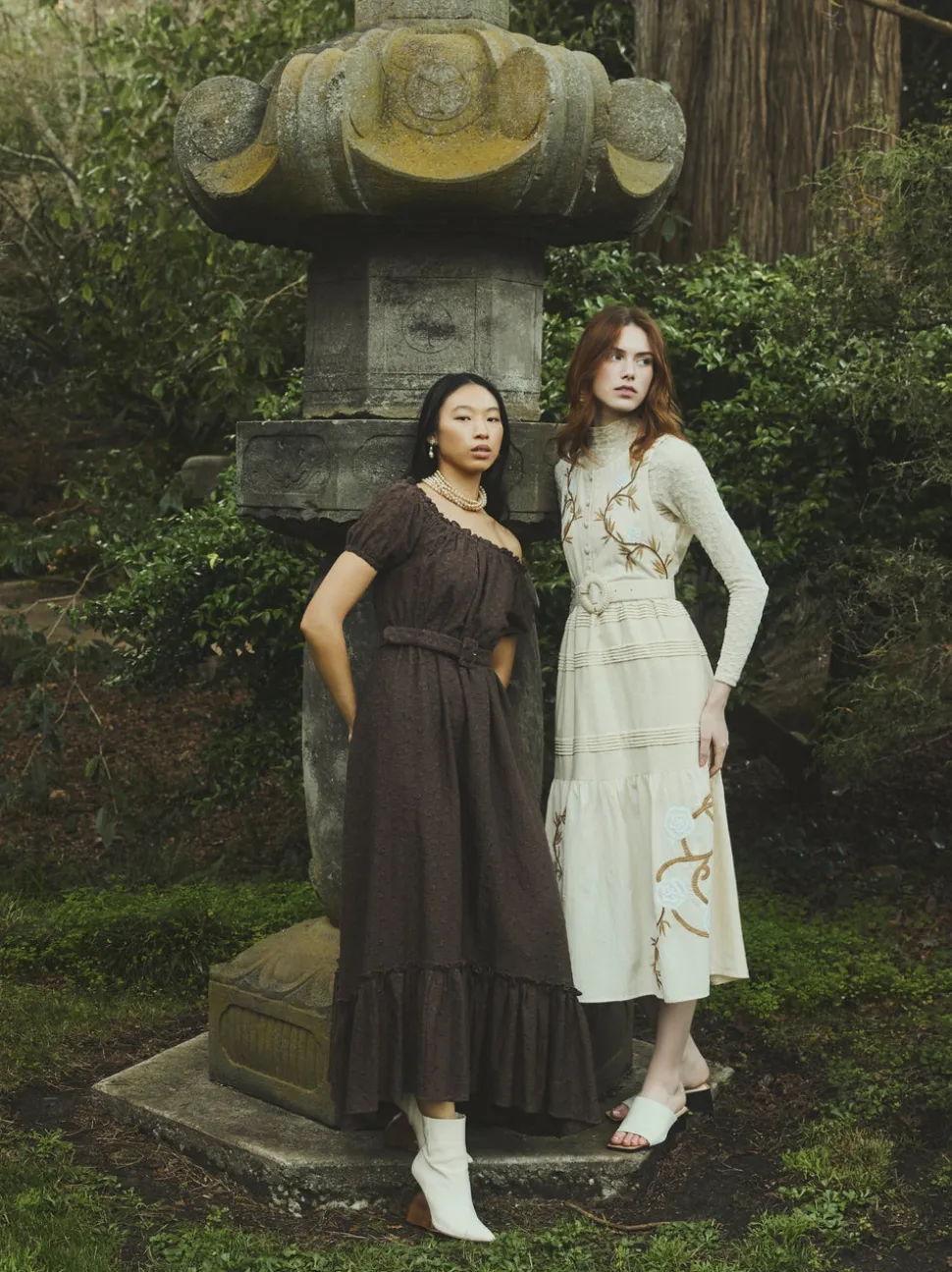 Sophia Dress in Khaki Garden