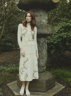 Sophia Dress in Khaki Garden