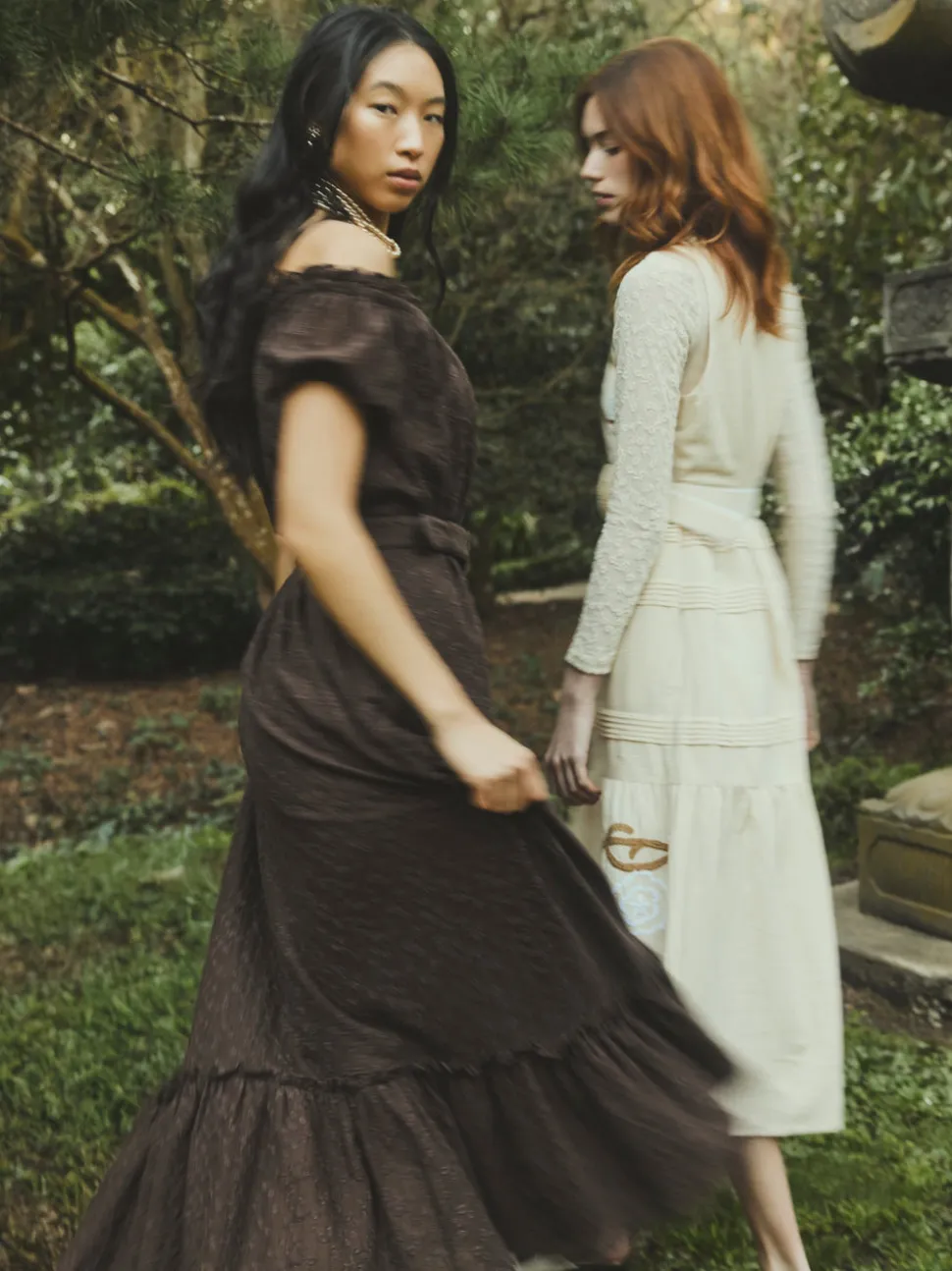 Sophia Dress in Khaki Garden