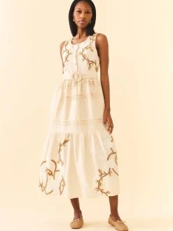 Sophia Dress in Khaki Garden