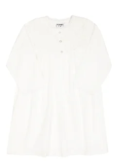 Sophia Long Sleeve White Cotton Dress for Girls