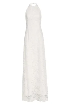 Sophia White Lace Halter Gown