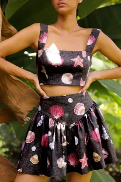 Sotavento Mini Skirt in Conchitas Black Print