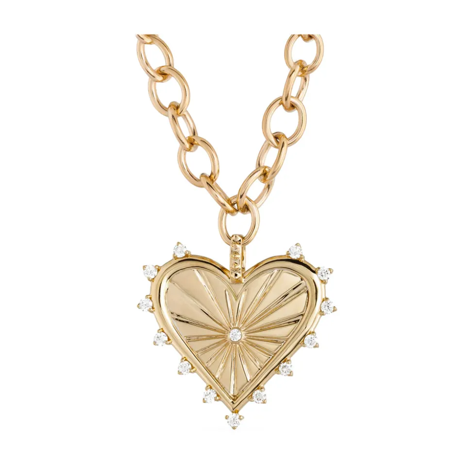 Spiked Heart Necklace with Chain