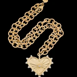 Spiked Heart Necklace with Chain