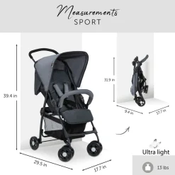 Sport T13 Lightweight Compact Foldable Stroller with UV Protected Canopy